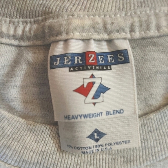 Vintage Jerzees Air Force Tshirt Gray Size L HeavyWeight Blend Made in USA Mens - Picture 5 of 12